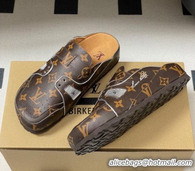 Top Design Louis Vuitton x Birkenstock Boston Platform Mules in Monogram Canvas 0714005