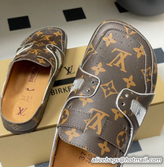 Top Design Louis Vuitton x Birkenstock Boston Platform Mules in Monogram Canvas 0714005