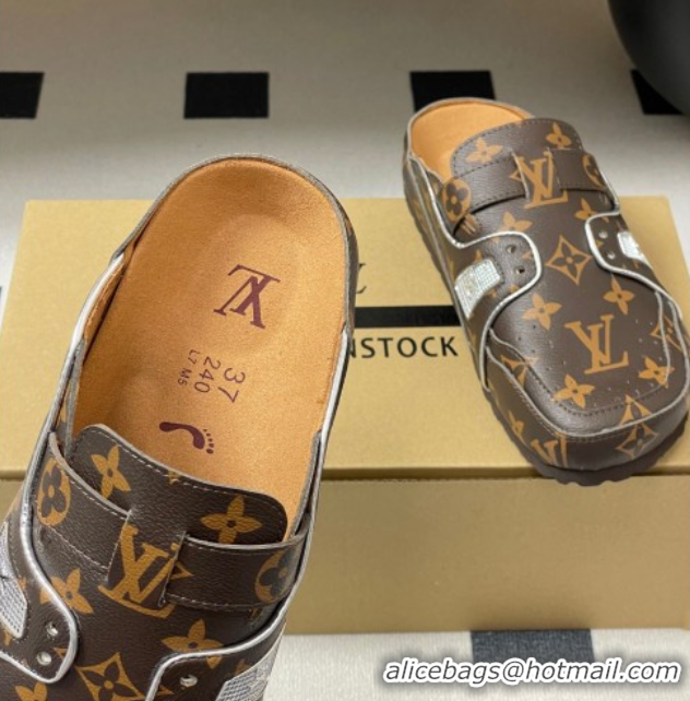 Top Design Louis Vuitton x Birkenstock Boston Platform Mules in Monogram Canvas 0714005