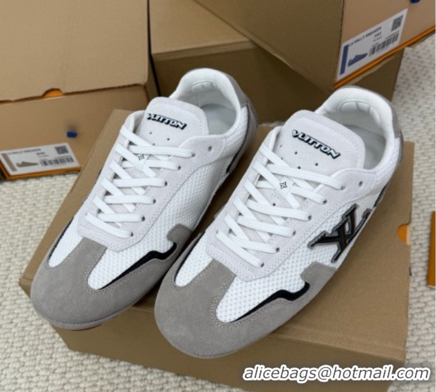 Perfect Louis Vuitton LV Rally Sneakers in Suede and Mesh Grey 2025 1AHTZI