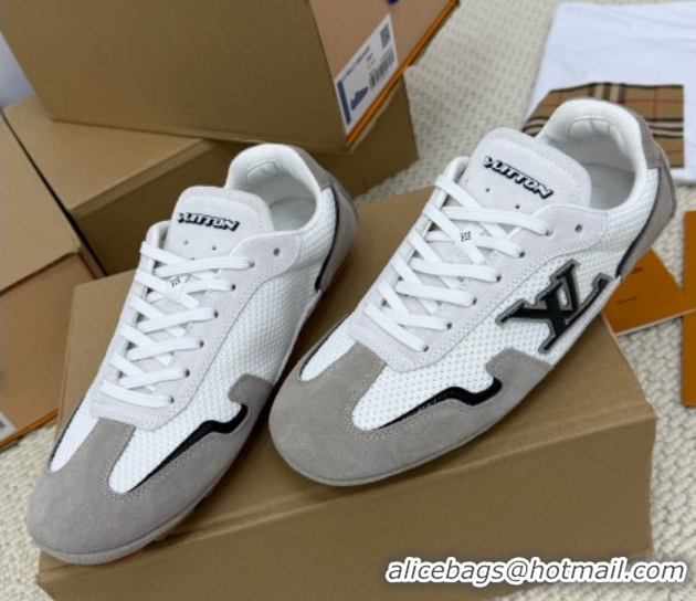 Perfect Louis Vuitton LV Rally Sneakers in Suede and Mesh Grey 2025 1AHTZI