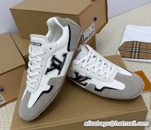 Perfect Louis Vuitton LV Rally Sneakers in Suede and Mesh Grey 2025 1AHTZI