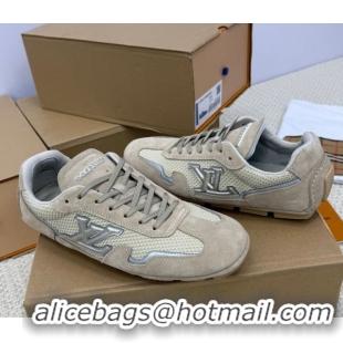 Classic Hot Louis Vuitton LV Rally Sneakers in Suede and Mesh Beige 2025 1AHTZI
