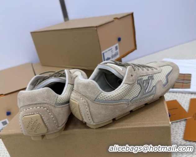 Classic Hot Louis Vuitton LV Rally Sneakers in Suede and Mesh Beige 2025 1AHTZI