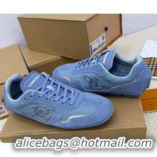 Best Product Louis Vuitton LV Rally Sneakers in Suede and Mesh Light Blue 2025 1AHTZI