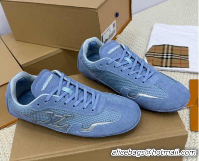 Best Product Louis Vuitton LV Rally Sneakers in Suede and Mesh Light Blue 2025 1AHTZI