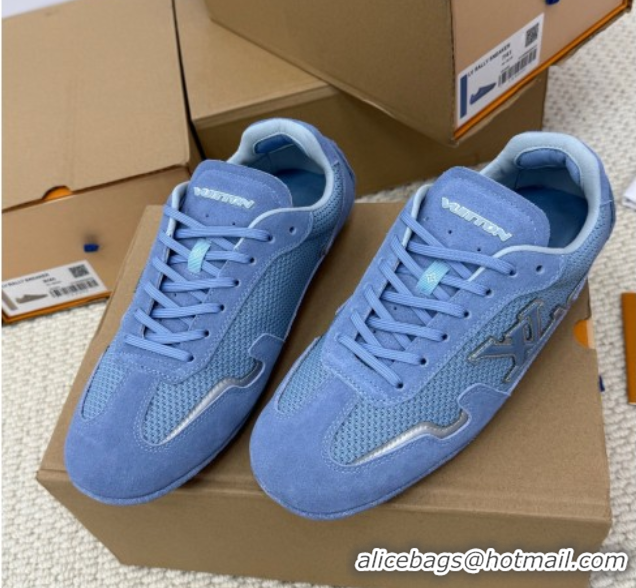 Best Product Louis Vuitton LV Rally Sneakers in Suede and Mesh Light Blue 2025 1AHTZI
