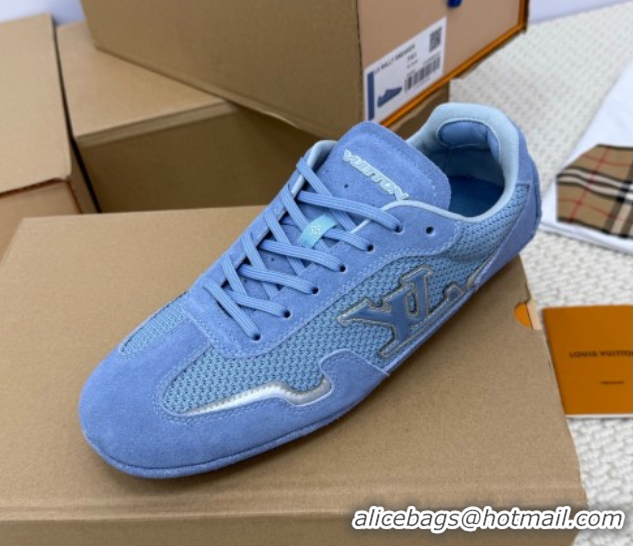 Best Product Louis Vuitton LV Rally Sneakers in Suede and Mesh Light Blue 2025 1AHTZI