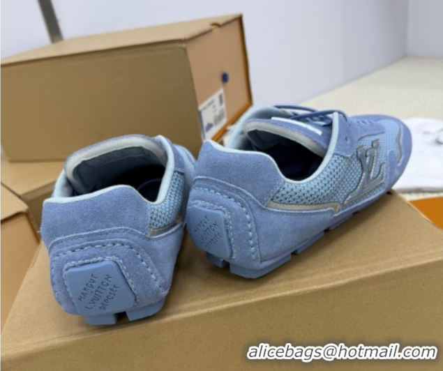 Best Product Louis Vuitton LV Rally Sneakers in Suede and Mesh Light Blue 2025 1AHTZI