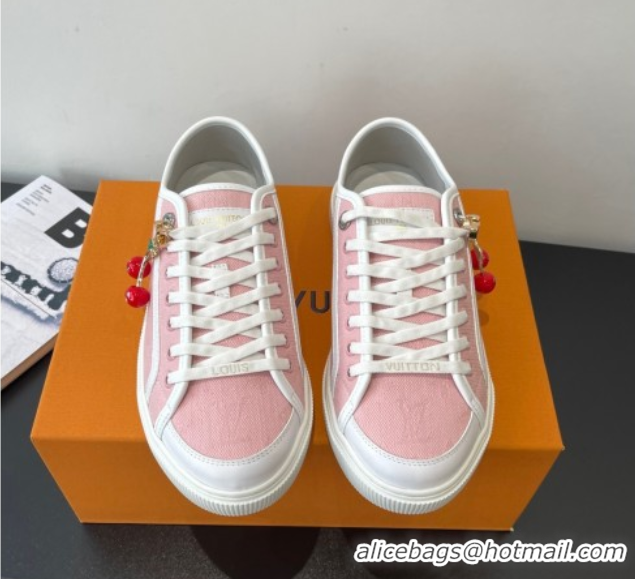 Top Grade Louis Vuitton LV Lagoon Sneakers in Monogram Denim Pink 2025 1AGYG4
