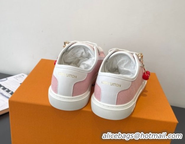 Top Grade Louis Vuitton LV Lagoon Sneakers in Monogram Denim Pink 2025 1AGYG4