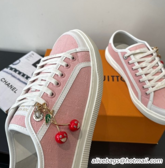 Top Grade Louis Vuitton LV Lagoon Sneakers in Monogram Denim Pink 2025 1AGYG4