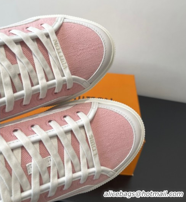 Top Grade Louis Vuitton LV Lagoon Sneakers in Monogram Denim Pink 2025 1AGYG4