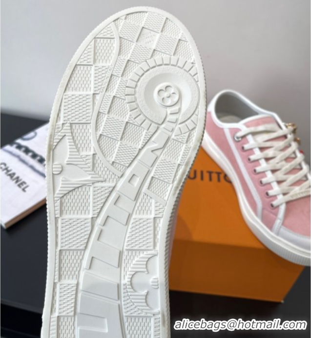 Top Grade Louis Vuitton LV Lagoon Sneakers in Monogram Denim Pink 2025 1AGYG4