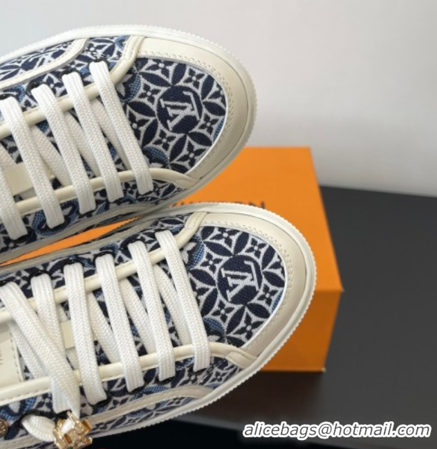 Luxurious Louis Vuitton LV Lagoon Sneakers in Monogram Canvas Blue 2025 1AGYG4