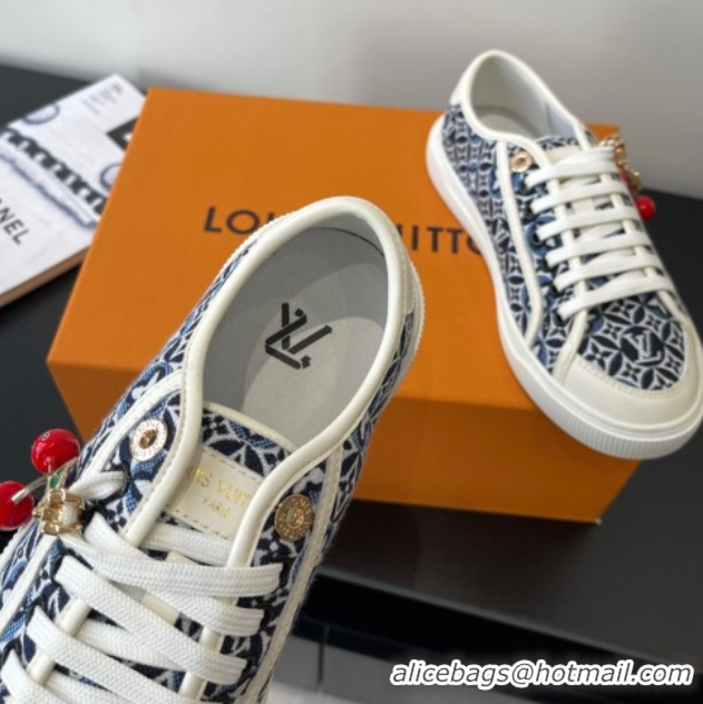 Luxurious Louis Vuitton LV Lagoon Sneakers in Monogram Canvas Blue 2025 1AGYG4