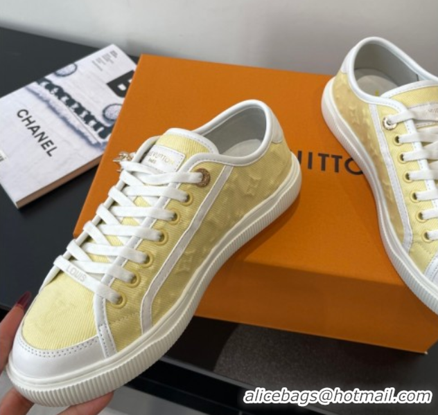 Buy New Cheap Louis Vuitton LV Lagoon Sneakers in Monogram Canvas Yellow 2025 1AGYG4