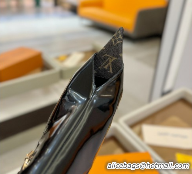 Low Price Louis Vuitton x TM Heel Ankle Boots 10cm with Buckles Black/Monogram 2025 LV071401