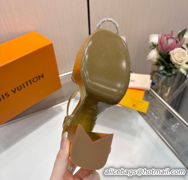 Classic Hot Louis Vuitton Shake Platform Sandals 12cm in Perforated Calf Leather Gold 0714037