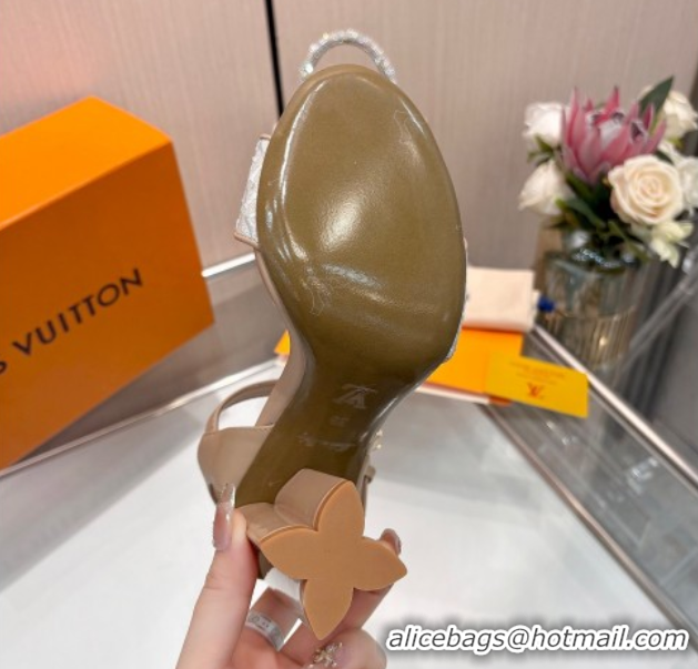 Good Product Louis Vuitton Silhouette Sandals 10cm in Monogram Jacquard and Calf Leather Beige 0714046