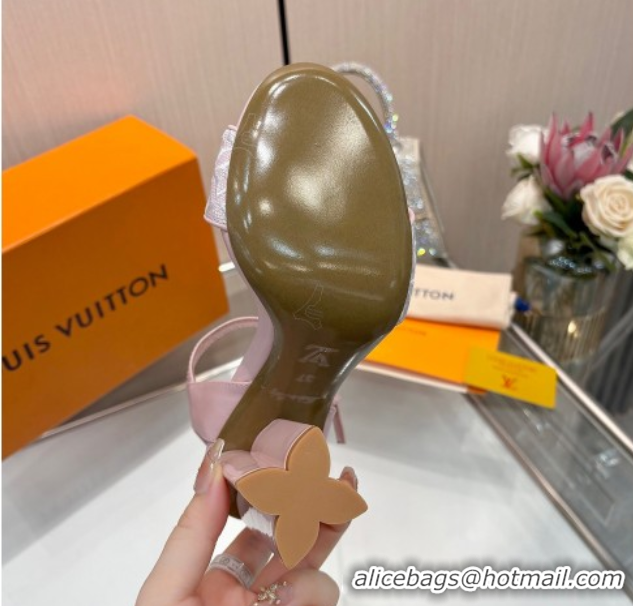 Top Grade Louis Vuitton Silhouette Sandals 10cm in Monogram Jacquard and Calf Leather Pink 0714047