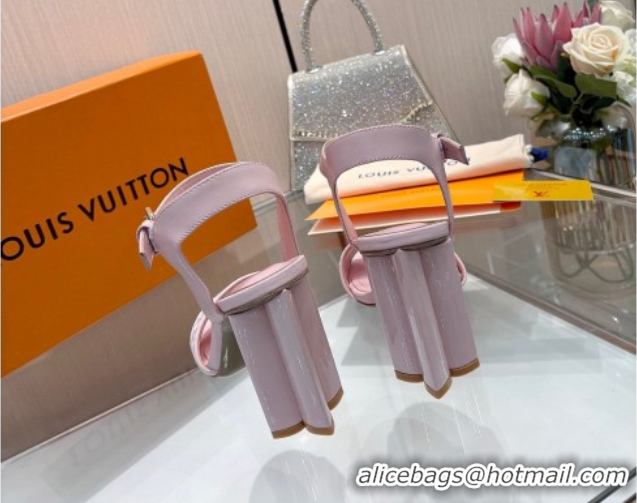 Top Grade Louis Vuitton Silhouette Sandals 10cm in Monogram Jacquard and Calf Leather Pink 0714047