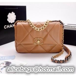 Buy Discount Chanel 19 Shiny Lambskin Small Flap Bag AS1160 Camel Brown 2025