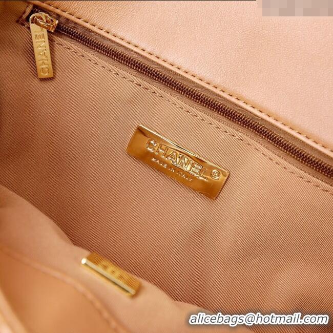 Buy Discount Chanel 19 Shiny Lambskin Small Flap Bag AS1160 Camel Brown 2025