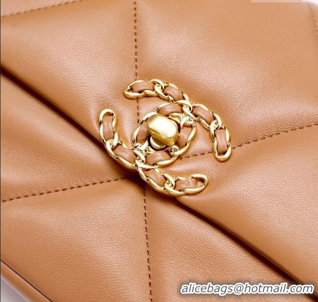 Buy Discount Chanel 19 Shiny Lambskin Small Flap Bag AS1160 Camel Brown 2025