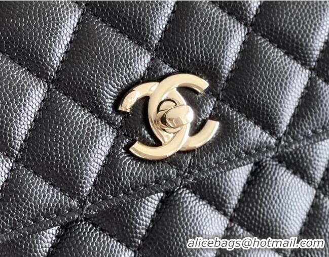 Trendy Design Chanel Coco Small Flap Bag with Top Handle in Onda Verde Calfskin A92990 Black/Burgundy 2025 Top Quality