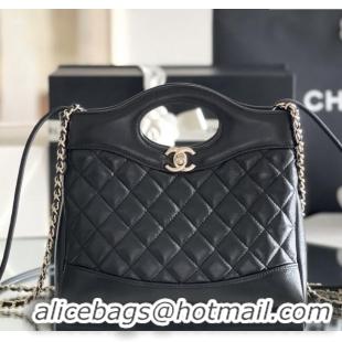 Best Price Chanel 31 Bag Shiny Lambskin Mini Shopping Bag AS4133 Black 2025 Top Quality