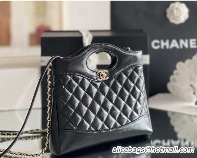 Best Price Chanel 31 Bag Shiny Lambskin Mini Shopping Bag AS4133 Black 2025 Top Quality