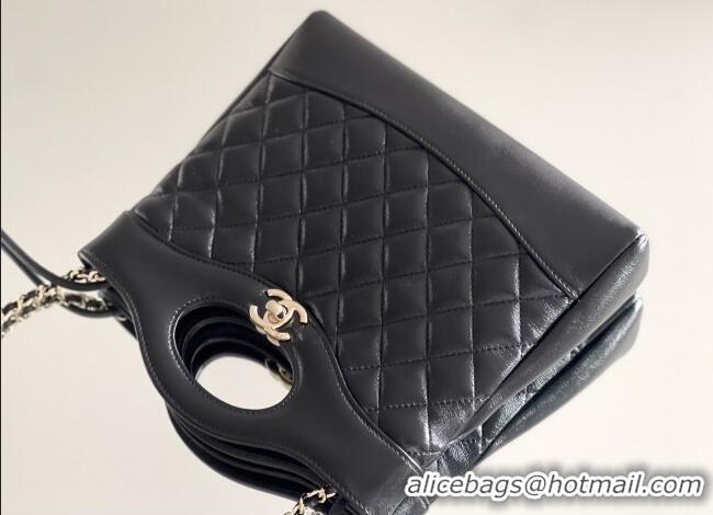 Best Price Chanel 31 Bag Shiny Lambskin Mini Shopping Bag AS4133 Black 2025 Top Quality