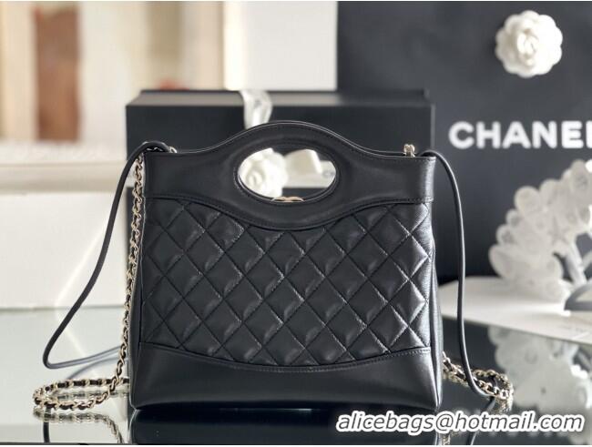 Best Price Chanel 31 Bag Shiny Lambskin Mini Shopping Bag AS4133 Black 2025 Top Quality
