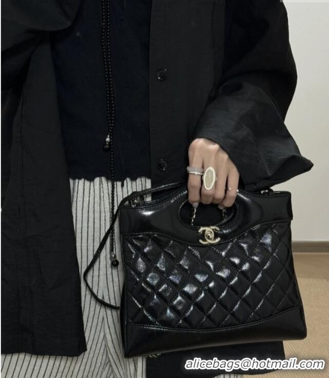 Best Price Chanel 31 Bag Shiny Lambskin Mini Shopping Bag AS4133 Black 2025 Top Quality