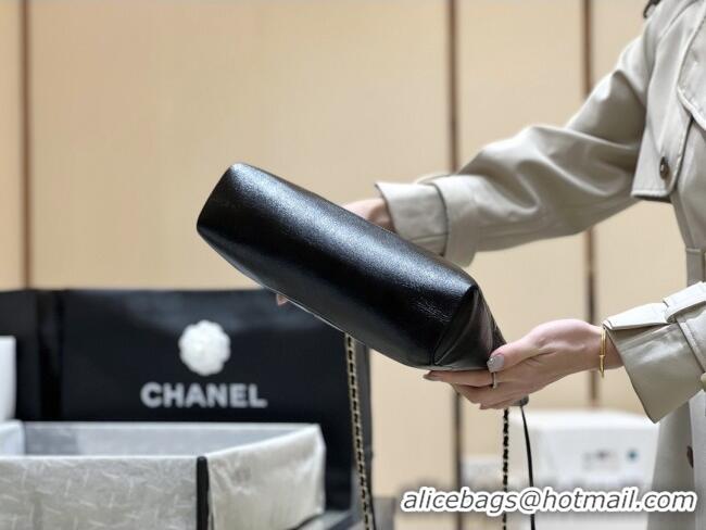 Unique Discount Chanel 31 Small Shopping Bag in Waxy Lambskin AS4853 Black 2025 Top Quality
