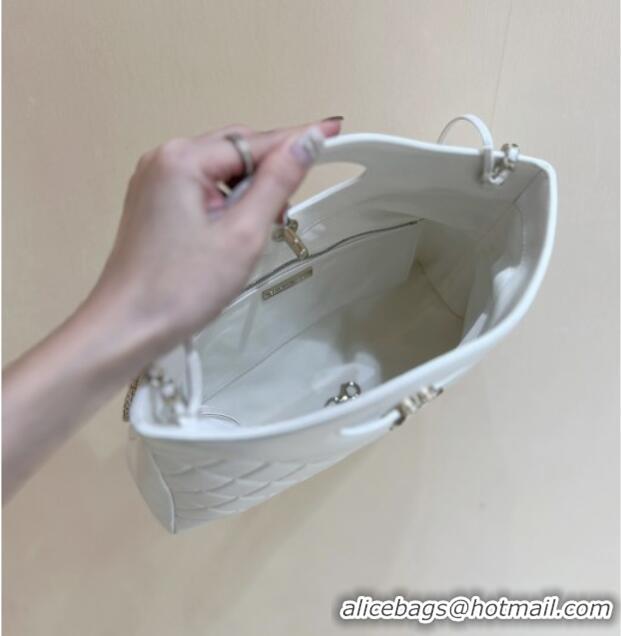 Grade Design Chanel 31 Small Shopping Bag in Waxy Lambskin AS4853 White 2025 Top Quality