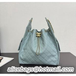 Inexpensive Chanel 25 Grained Calfskin Medium Handbag AS5311 Dusty Blue 2025