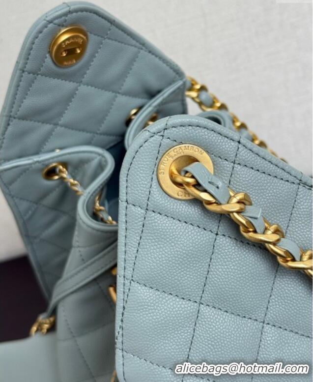 Inexpensive Chanel 25 Grained Calfskin Medium Handbag AS5311 Dusty Blue 2025
