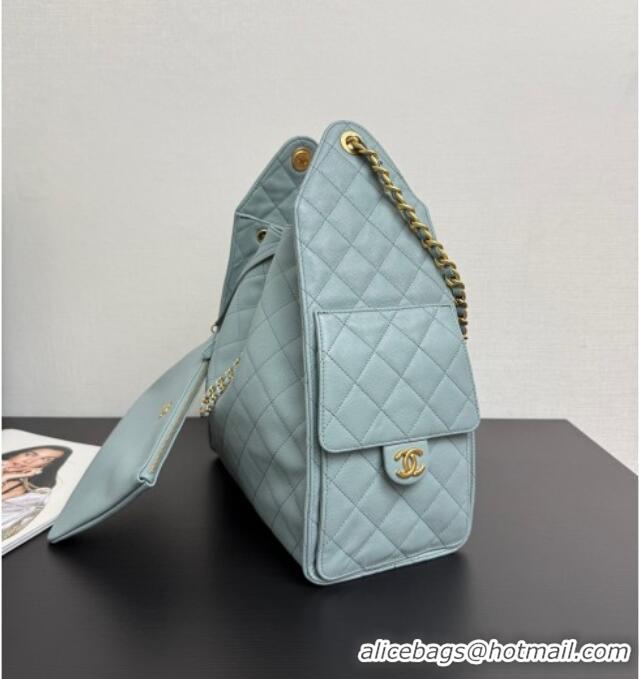 Inexpensive Chanel 25 Grained Calfskin Medium Handbag AS5311 Dusty Blue 2025