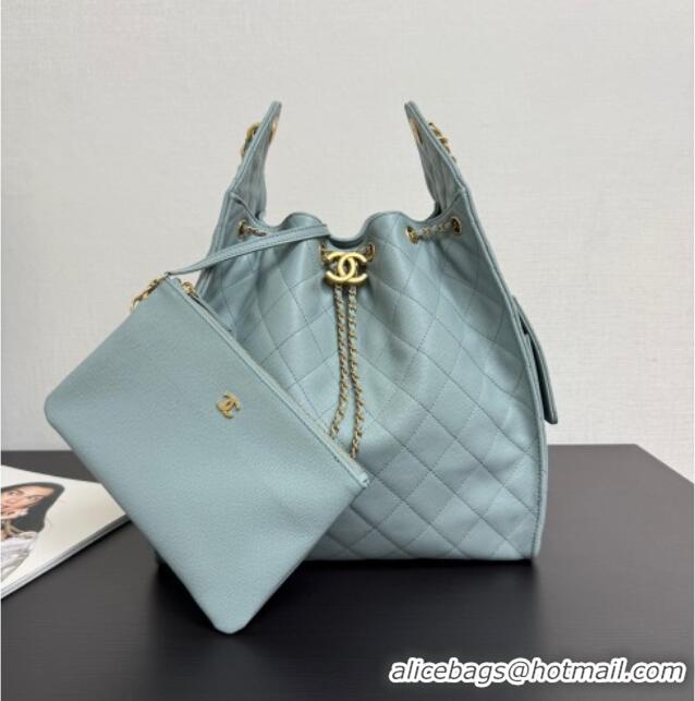Inexpensive Chanel 25 Grained Calfskin Medium Handbag AS5311 Dusty Blue 2025