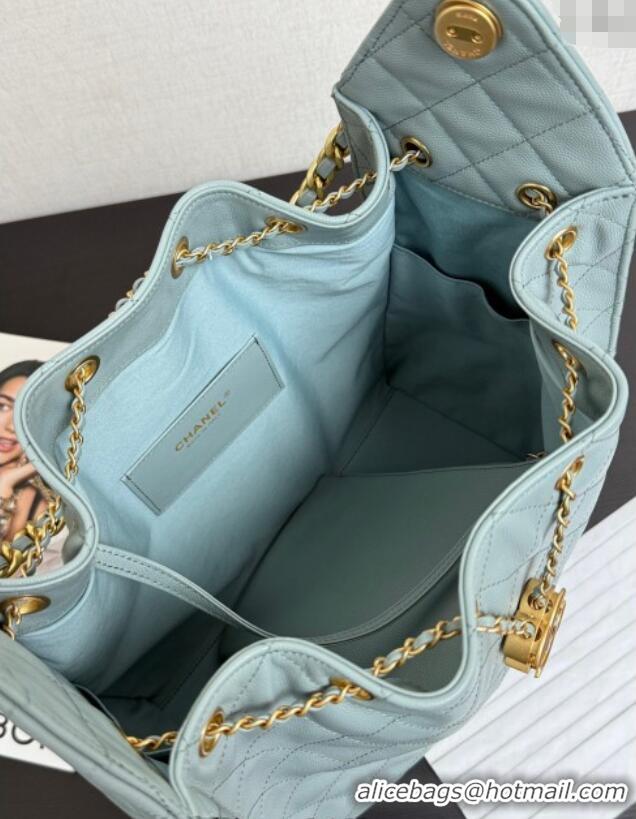 Inexpensive Chanel 25 Grained Calfskin Medium Handbag AS5311 Dusty Blue 2025