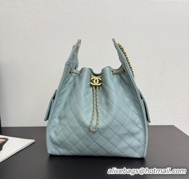 Inexpensive Chanel 25 Grained Calfskin Medium Handbag AS5311 Dusty Blue 2025
