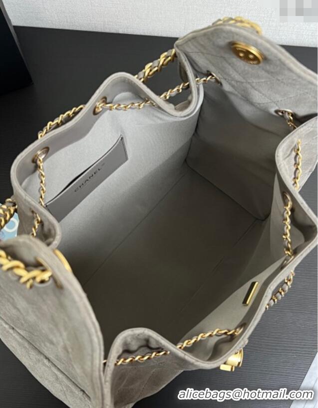 Grade Design Chanel 25 Suede Medium Handbag AS5311 Dark Grey 2025