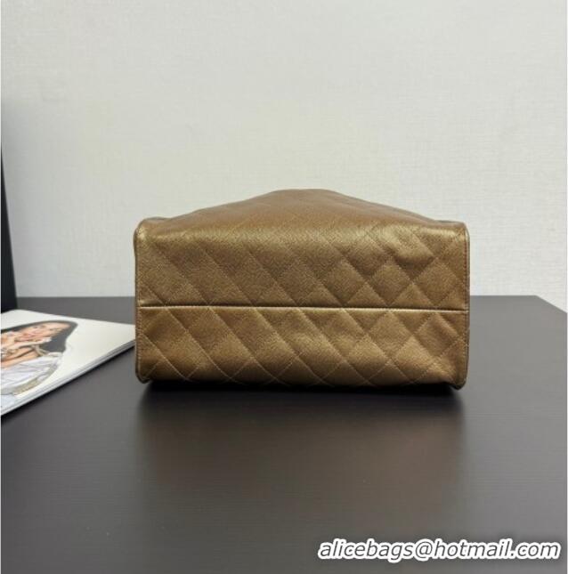 Big Discount Chanel 25 Metallic Calfskin Medium Handbag AS5311 Dark Gold 2025