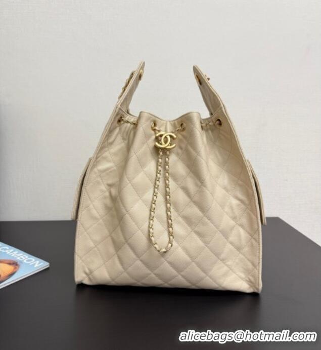 New Design Chanel 25 Grained Calfskin Medium Handbag AS5311 Light Beige 2025