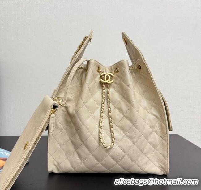 New Design Chanel 25 Grained Calfskin Medium Handbag AS5311 Light Beige 2025