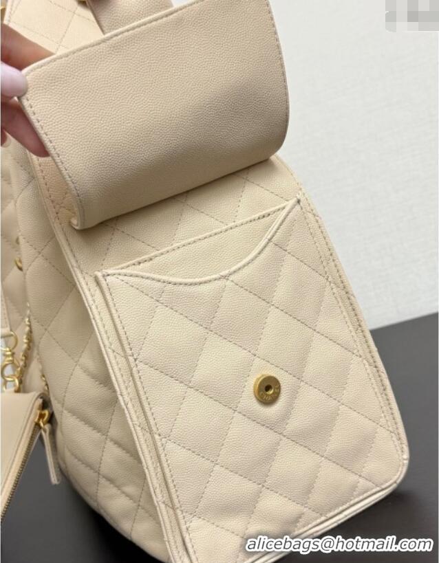 New Design Chanel 25 Grained Calfskin Medium Handbag AS5311 Light Beige 2025