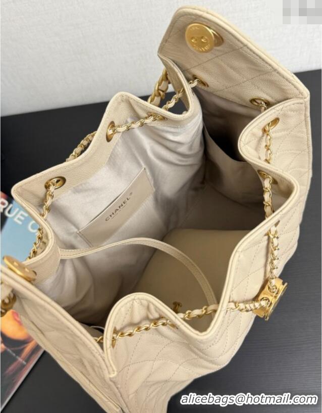 New Design Chanel 25 Grained Calfskin Medium Handbag AS5311 Light Beige 2025