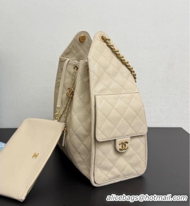 New Design Chanel 25 Grained Calfskin Medium Handbag AS5311 Light Beige 2025